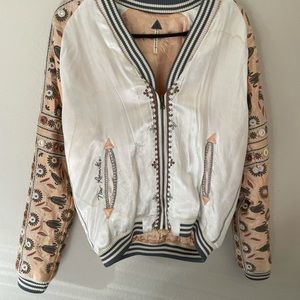 RARE. Free people bejeweled bomber jacket